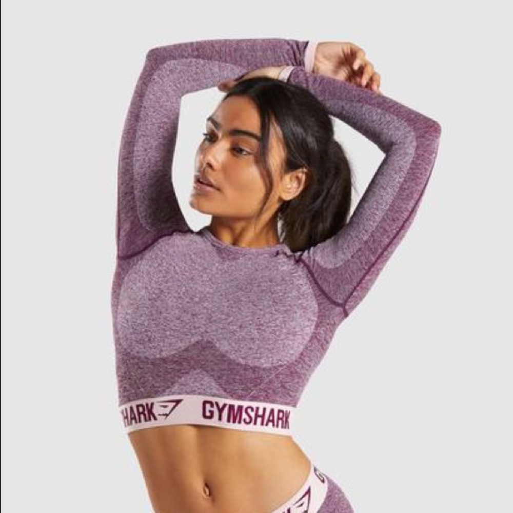 Gymshark Flex Longsleeve Crop Top - Dark Ruby